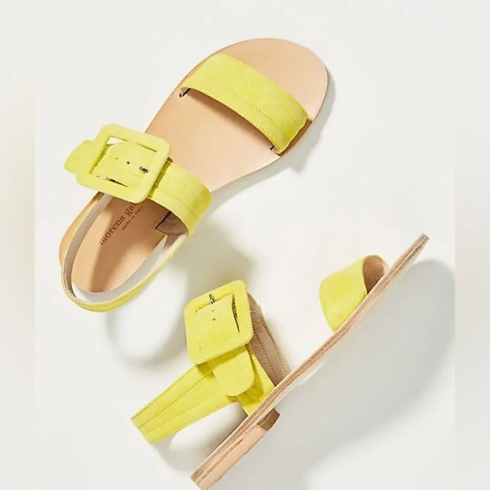 Anthropologie Morena Gabrielli Suede Buckle Sandals